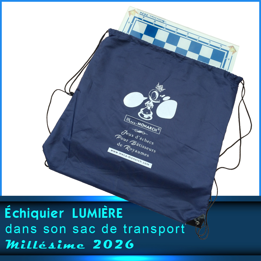 Échiquier LUMIÈRE (Cases Bleues) 50x50 cm – Image 2