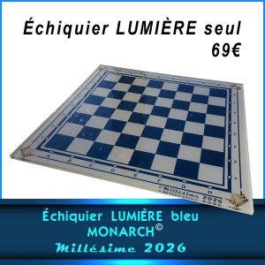 Échiquier LUMIÈRE (Cases Bleues) 50x50 cm