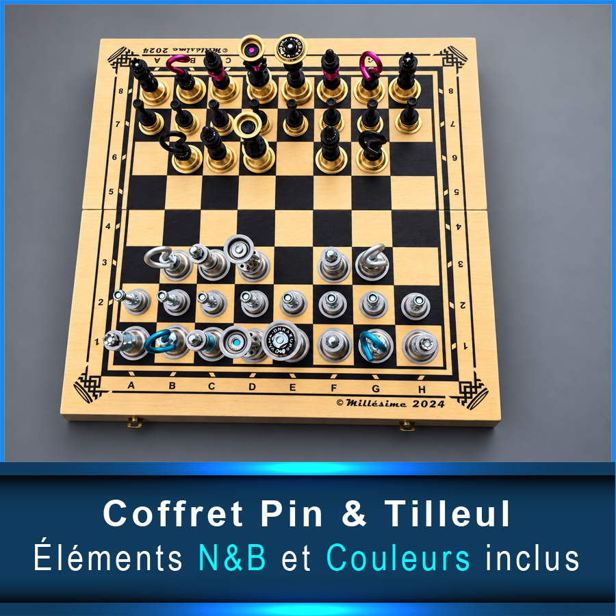 Jeu d'échecs Meca-MONARCH© : Coffret bois clair 2024 + Pièces 2026 – Image 5
